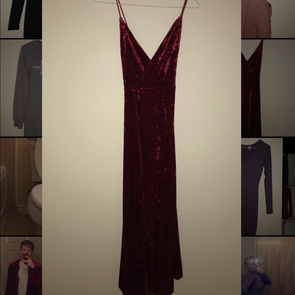 Red Velvet Long Dress